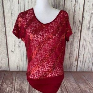 Daytrip sequin and lace top size small